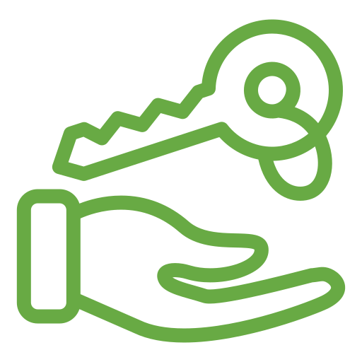 Animation of a key falling into a hand
